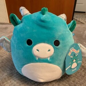 NWT Squishmallows Plush Avrill Blue Dragon